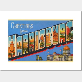 Greetings from Harrisburg Pennsylvania - Vintage Large Letter Postcard Posters and Art